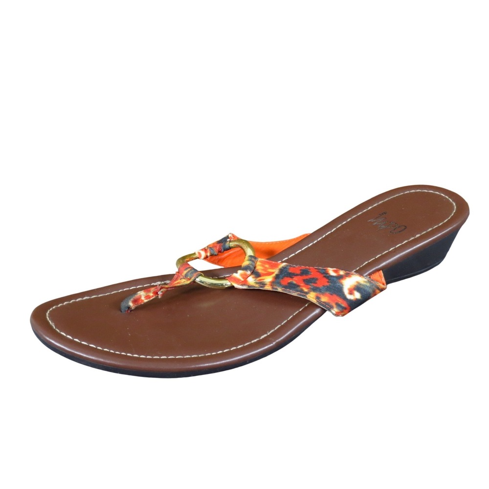 Impo Ringo II Women Sandal Size 9 Casual Summer Wedge Orange Multi Textile